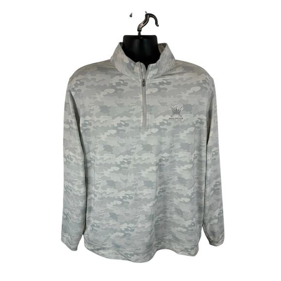 Peter Millar Perth Performance 1/4 Zip Pullover Size XL Grey White Camo Golf - Picture 1 of 11